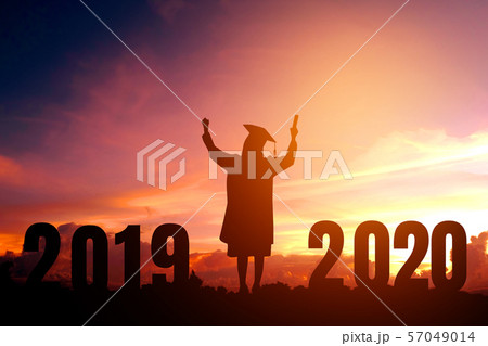 2020 New year Silhouette people graduation in 2020 2020 New year Silhouette people graduation in 2020 57049014