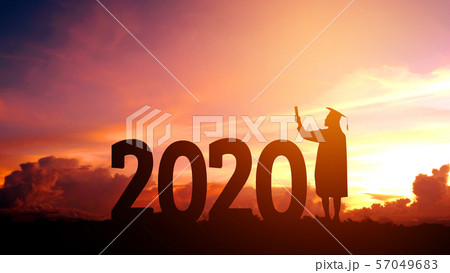 2020 New year Silhouette people graduation in 2020 57049683