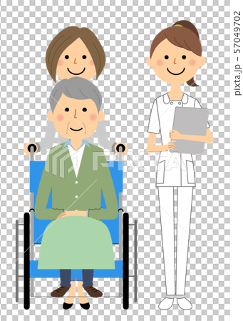 Nurse patient in wheelchair - Stock Illustration [57049702] - PIXTA