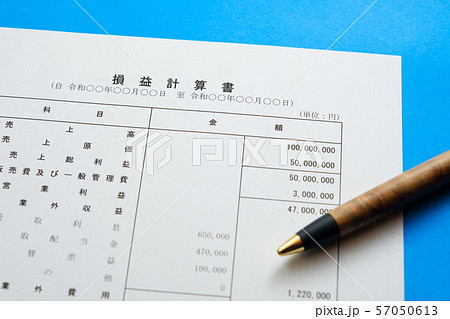 【写真素材】 決算書　ビジネスシーン 損益計算書　貸借対照表　　法人　確定申告 57050613