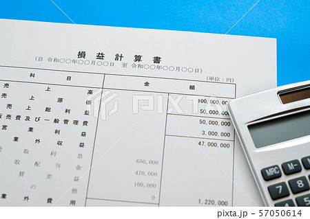 【写真素材】 決算書　ビジネスシーン 損益計算書　貸借対照表　　法人　確定申告 57050614