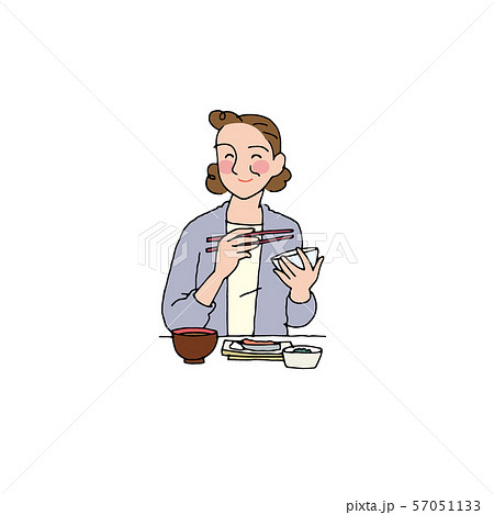 食事をする奥さん 57051133