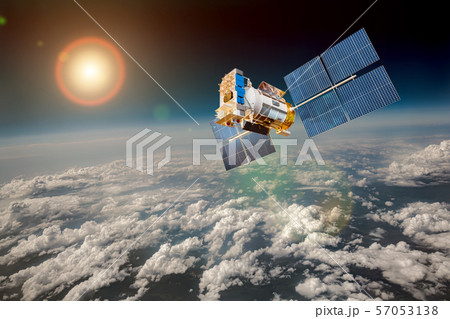 Space satellite over the planet earth Space satellite over the planet earth 57053138