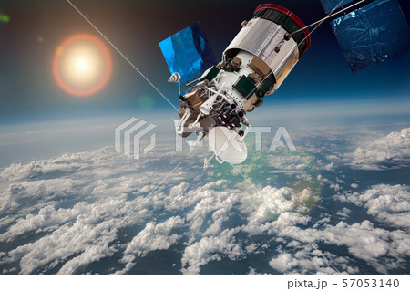 Space satellite over the planet earth Space satellite over the planet earth 57053140