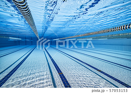 Olympic Swimming pool under water background. 57053153