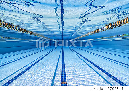 Olympic Swimming pool under water background. 57053154