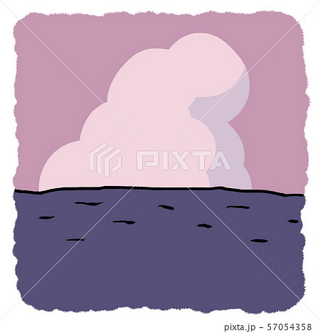 夕暮れ 朝焼けの積乱雲のイラスト素材