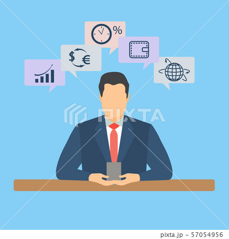 Businessman uses electronic payment Online banking 57054956