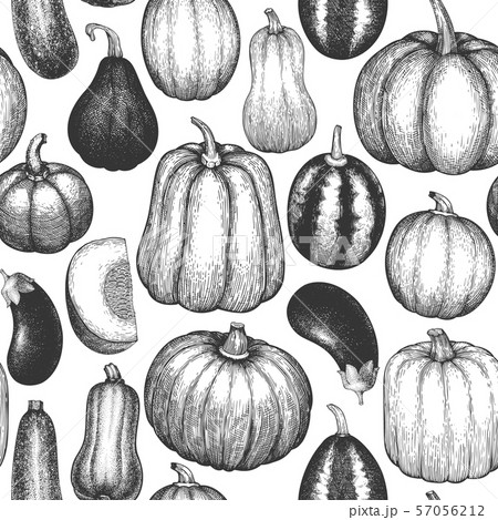 Different natural vegetables seamless pattern. Different natural vegetables seamless pattern. 57056212