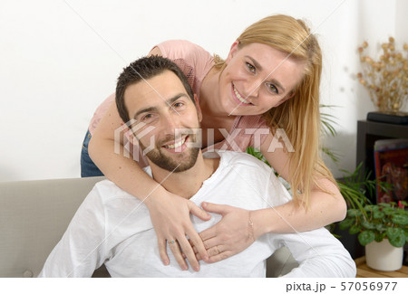 portrait of happy young couple 57056977