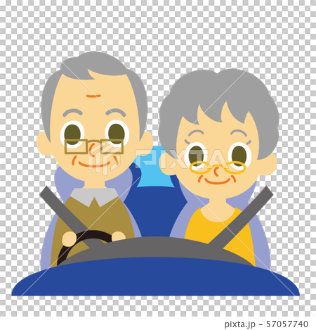 男性シニアドライバー　老夫婦 57057740