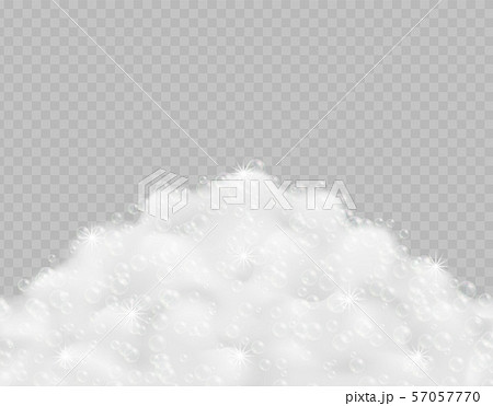 Realistic bath foam with bubbles isolated on transparent background. 57057770