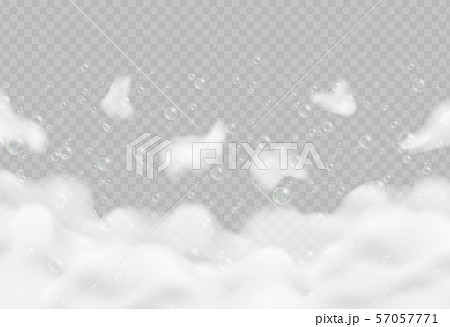 Realistic bath foam with bubbles isolated on transparent background. Realistic bath foam with bubbles isolated on transparent background. 57057771