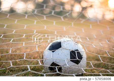soccer ball in goal 57058006