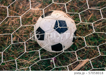 soccer ball in goal soccer ball in goal 57058018