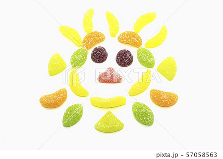 Abstract muzzle from multicolored marmalade of 57058563