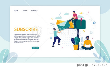 Advertising Flyer Inscription Subscription Flat. 57059397