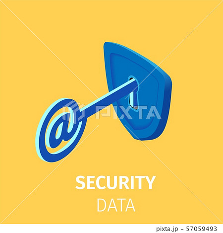 Online Internet Security. Key with AT Sign in Lock Online Internet Security. Key with AT Sign in Lock 57059493