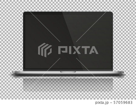 Modern laptop with reflections and shadows. 57059683