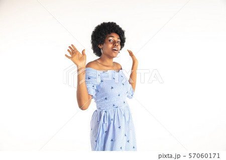 Portrait of beautiful woman isolated on white studio background Portrait of beautiful woman isolated on white studio background 57060171