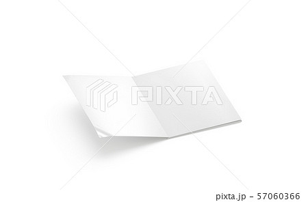 Blank white opened a4 magazine mockup, side view, 57060366