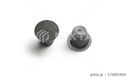 Blank black coffee capsule mockup, isolated, top view Blank black coffee capsule mockup, isolated, top view 57060369