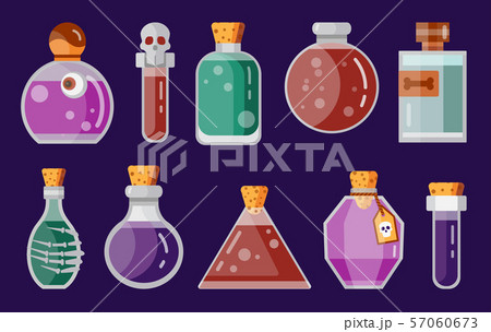 Potion Magic Bottles Fantasy Flat Gaming Icon 57060673