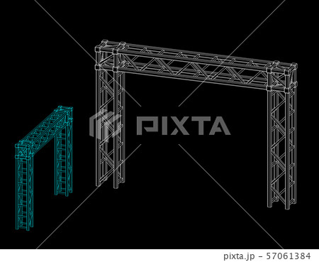 Truss construction. Isolated on black background. 57061384
