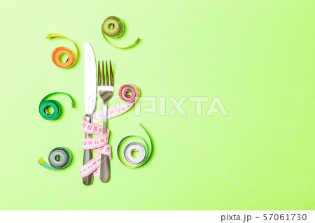 Top view of colored balled measuring tapes with Top view of colored balled measuring tapes with 57061730