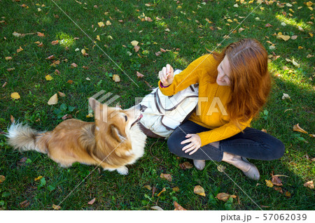 girl and dog 57062039
