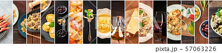 Italian Food Collage. A panorama of various dishes 57063226