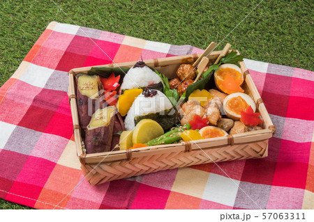 ピクニックのおべんとう　Picnic lunch (outdoor bento) 57063311