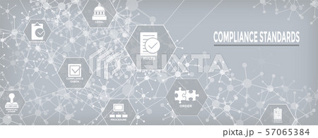 In compliance web banner - icon set that shows a In compliance web banner - icon set that shows a 57065384
