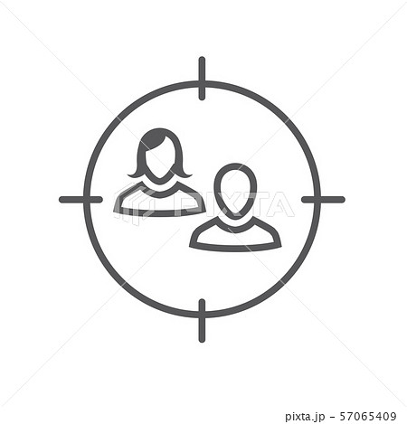 Target market icon with people & target 57065409