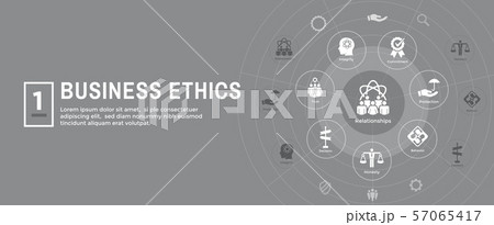 Business Ethics Web Banner Icon Set with Honesty, Business Ethics Web Banner Icon Set with Honesty, 57065417