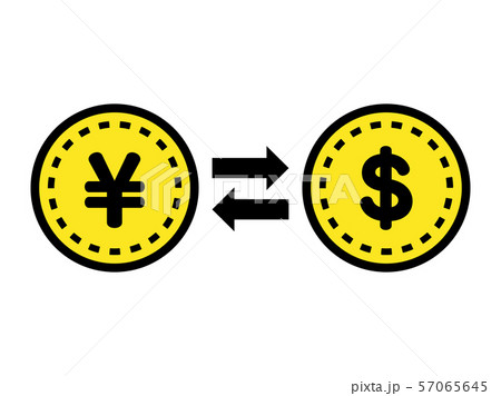 円とドルの交換のイラスト素材