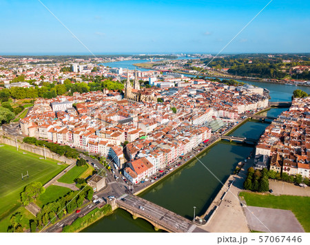 Bayonne aerial panoramic view, France 57067446