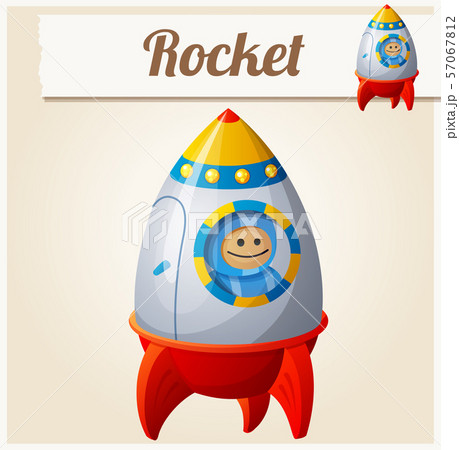 Toy rocket. Cartoon vector illustration 57067812