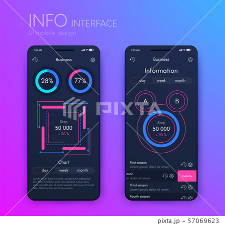 Mobile application interface. Ui design, stock vector 57069623