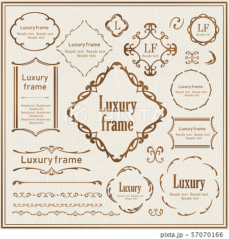 ゴージャスで高級感のあるフレームテンプレート アンティーク調の装飾素材のイラスト素材 57070166 Pixta