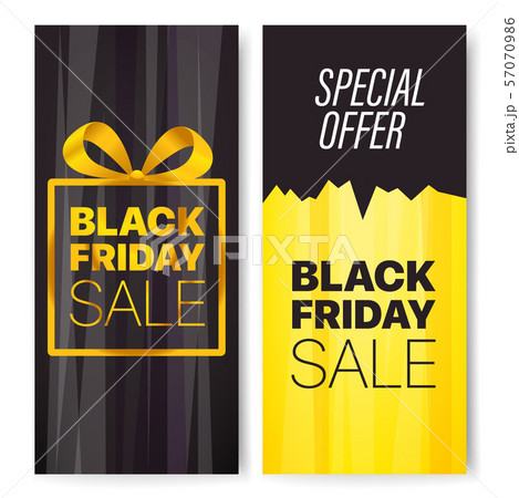Vertical vector advertising banners set. Black Vertical vector advertising banners set. Black 57070986