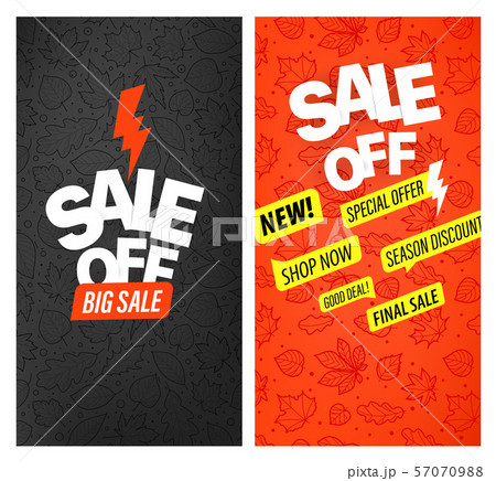 Autumn advertising banners vector set. Big sale Autumn advertising banners vector set. Big sale 57070988