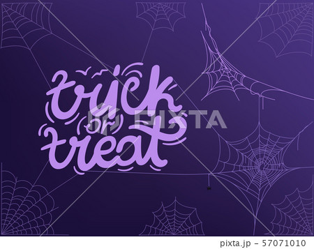 Trick or treat concept with logo and spider web Trick or treat concept with logo and spider web 57071010
