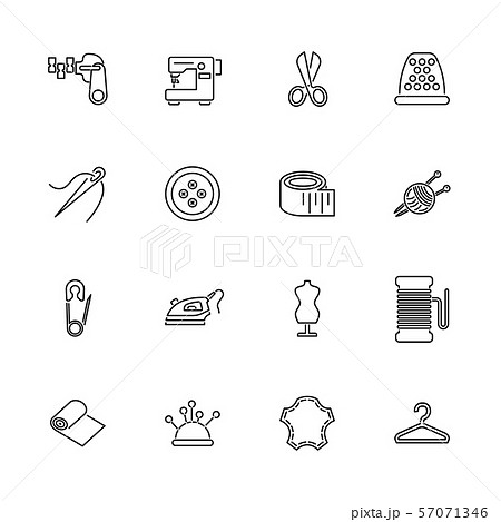 Tailoring Flat Vector Iconsのイラスト素材