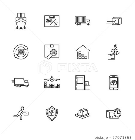 Shipping Delivery - Flat Vector Icons Shipping Delivery - Flat Vector Icons 57071363