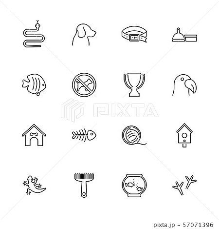 Pets - Flat Vector line Icons 57071396