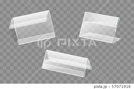 Nameplates plastic or acrylic holders vector set 57071916