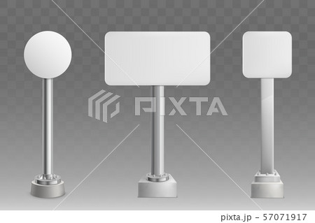 Empty road sign, billboard realistic vector set 57071917