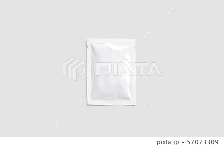 Blank white sachet packet mockup, isolated on gray Blank white sachet packet mockup, isolated on gray 57073309