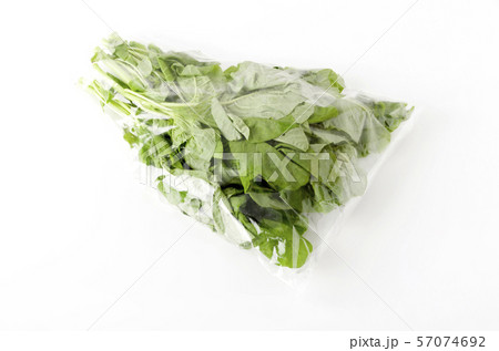 アマランサスの葉 葉野菜 袋入りの写真素材